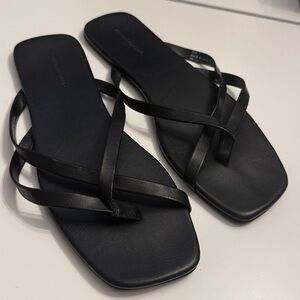 Banana Republic Barely There flat Black Strappy Sandals